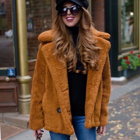 🍁1️⃣LEFT🍁New Lined Sherpa Ultra Soft Button Front Fall/Winter Pea Coat Jacket - Picture 3 of 5